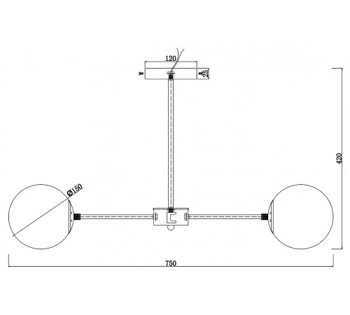 Люстра на штанге Escada 2110/6P Nickel ETHEREAL