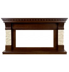 Каминокомплект Denver - Темный дуб / Бежевый (Ширина 1500 мм) с очагом Vision 42 LOG LED