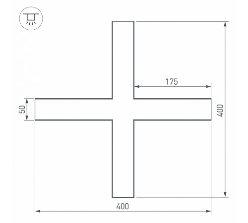 Соединитель угловой X-образный накладной Arlight 030118 S-LUX