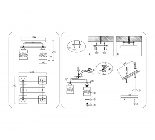 Потолочная люстра Ambrella Light TR3033249 TR