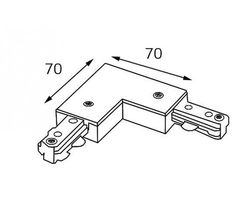 Соединитель угловой L-образный для треков Italline WSO 74 black WSO