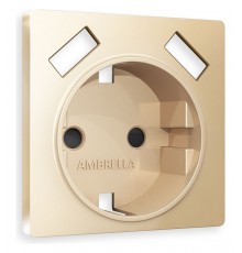 Накладка для розетки с заземлением и со шторками и 2хUSB type A Ambrella Volt AP6090 Quant