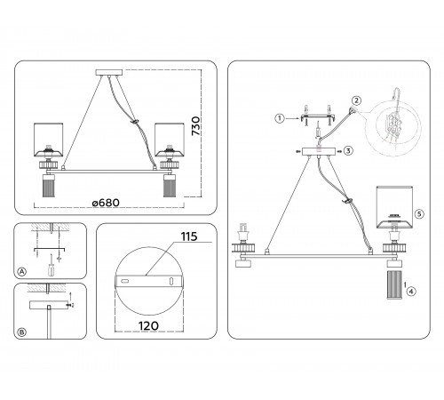 Подвесная люстра Ambrella Light LH71291 HIGH LIGHT