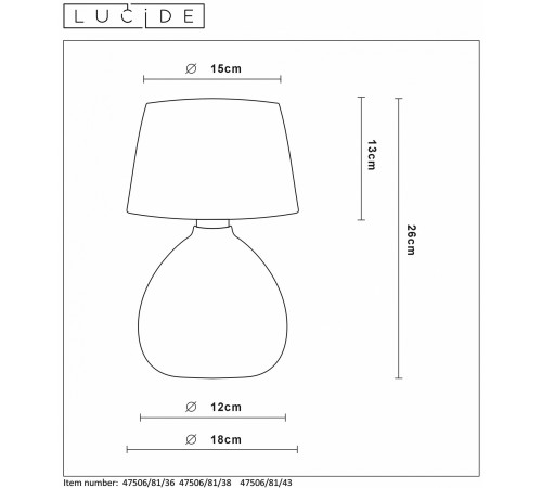 Настольная лампа декоративная Lucide 47506/81/36 Ramzi