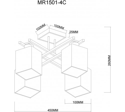 Люстра на штанге MyFar MR1501-4C Eileen