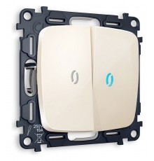 Выключатель двухклавишный с подсветкой без рамки Ambrella Volt MO304020 Quant