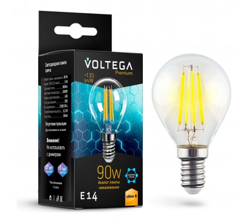 Лампа светодиодная Voltega 7136 Globe E14 9W Graphene