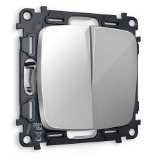 Выключатель проходной двухклавишный без рамки Ambrella Volt MO403020 Quant