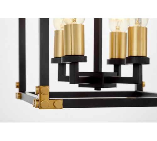 Люстра на штанге LUMINA DECO LDP 1140-4 BK+MD Waldorf