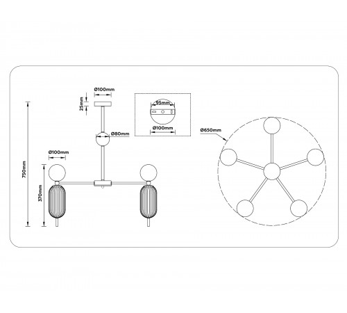 Люстра на штанге Ambrella Light LH53104 LH