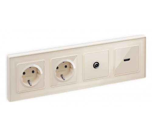 Накладка для розетки с заземлением и со шторками Ambrella Volt AP3070 Quant