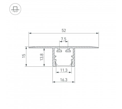 Профиль встраиваемый Arlight 035014 PDS