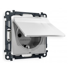 Розетка с заземлением и со шторкой, без рамки с крышкой Ambrella Volt MA408010 Quant