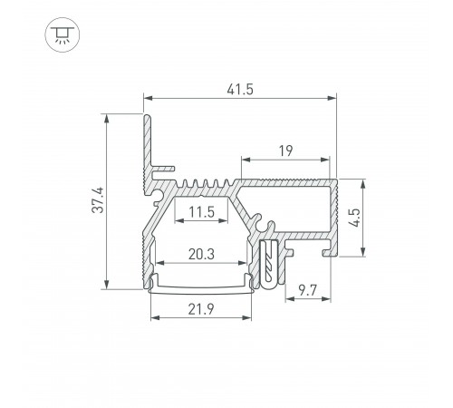 Профиль встраиваемый Arlight 042947 STRETCH