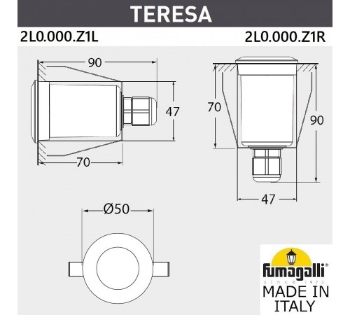 Встраиваемый светильник Fumagalli 2L0.000.000.AXZ1L Teresa