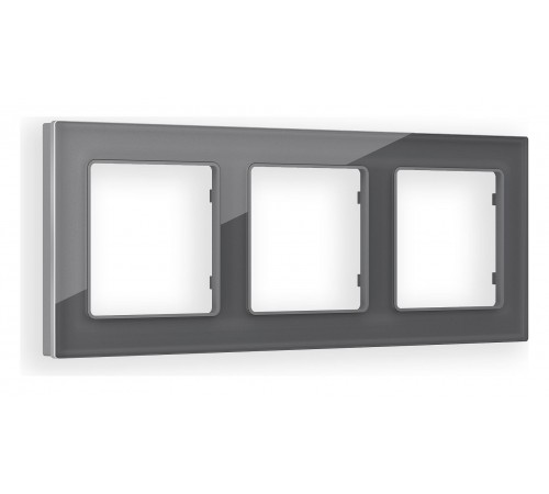 Рамка на 3 поста Ambrella Volt AF330653 Platos Стекло органическое