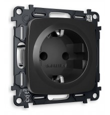 Розетка с заземлением и со шторкой, без рамки Ambrella Volt MO807010 Quant