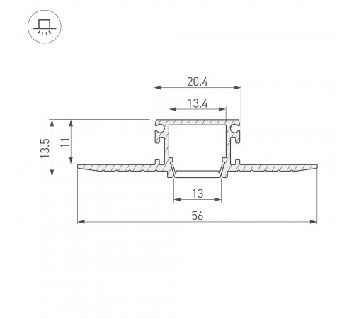 Профиль встраиваемый Arlight 045497 PDS