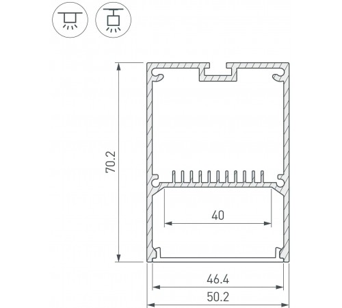 Профиль накладной Arlight 031669 ARH-LINE