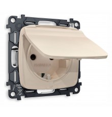 Розетка влагозащищенная с заземлением и со шторкой, без рамки с крышкой Ambrella Volt MO328010 Quant