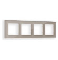 Рамка на 4 поста Ambrella Volt AF380604 Platos Стекло натуральное