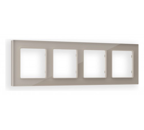 Рамка на 4 поста Ambrella Volt AF380604 Platos Стекло натуральное