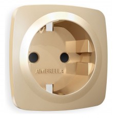 Накладка для розетки с заземлением и со шторками Ambrella Volt OP6070 Quant