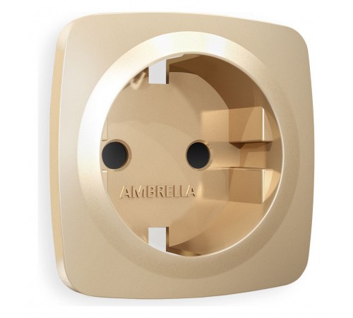 Накладка для розетки с заземлением и со шторками Ambrella Volt OP6070 Quant