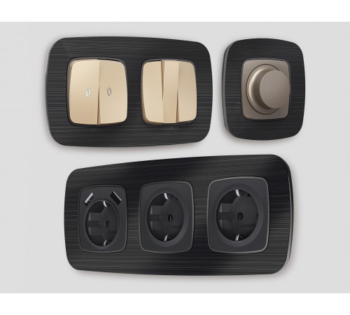 Рамка на 3 поста Ambrella Volt OF580503 Radian Металл