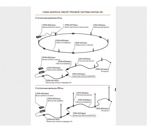 Трек гибкий Italline IT010-4010 black Fantom