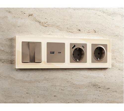 Рамка на 1 пост Ambrella Volt AF330301 Platos Стекло органическое