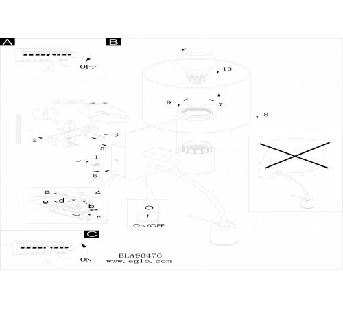 Бра с подсветкой Eglo 96477 Pasteri