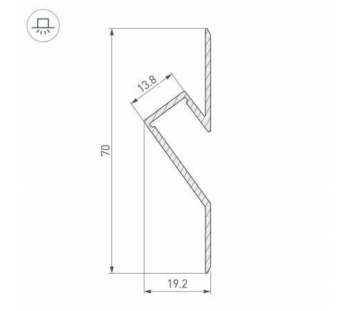 Профиль Arlight 023902 ARH-DECORE-S12-CAVE-F-2000 ANOD