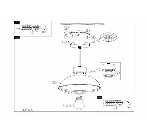Подвесной светильник Eglo ПРОМО 49238 Truro 1