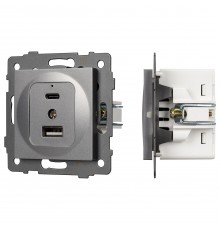 Механизм розетки 2хUSB type A и C Arlight 49840 SCT