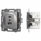 Механизм розетки 2хUSB type A и C Arlight 49840 SCT