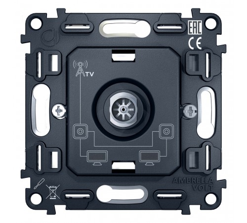 Механизм ТВ-розетки проходной Ambrella Volt VM211 Quant