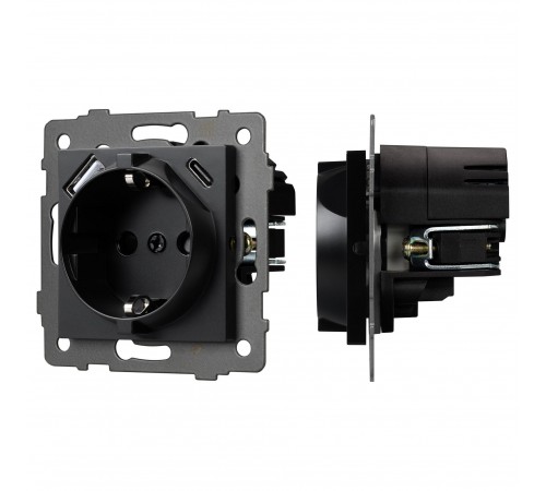 Розетка с заземлением и 2хUSB type A и C, без рамки Arlight 49830 SCT