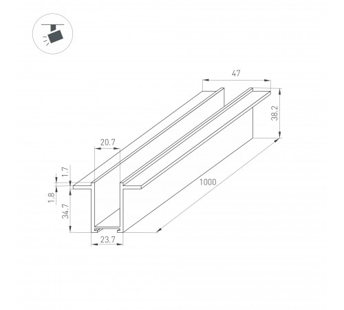 Трек встраиваемый Arlight 034225 MAG-25