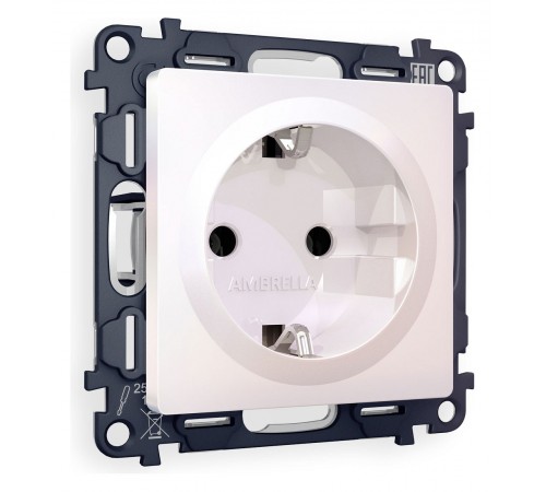 Розетка с заземлением, без рамки Ambrella Volt MA206010 Quant