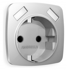 Накладка для розетки с заземлением и со шторками и 2хUSB type A Ambrella Volt OP4090 Quant
