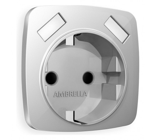 Накладка для розетки с заземлением и со шторками и 2хUSB type A Ambrella Volt OP4090 Quant