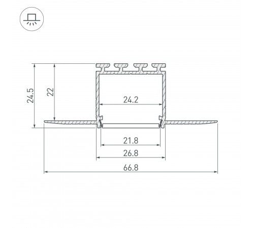Профиль встраиваемый Arlight 044851 PLS-LOCK