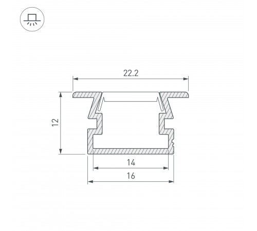 Профиль встраиваемый Arlight 040734 PDS