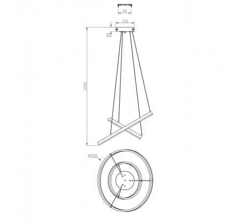 Подвесной светильник Escada 10254/2LED Silver APP Void