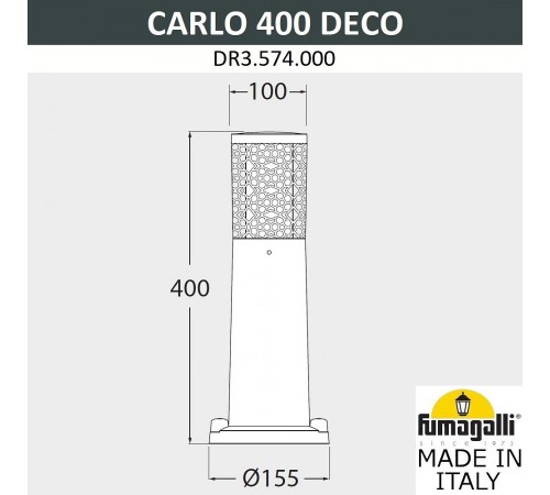 Наземный низкий светильник Fumagalli DR3.574.000.WXU1L Carlo Deco