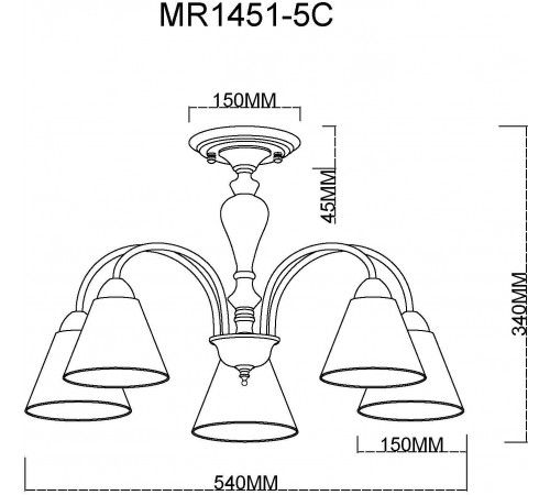 Люстра на штанге MyFar MR1451-5C Anna