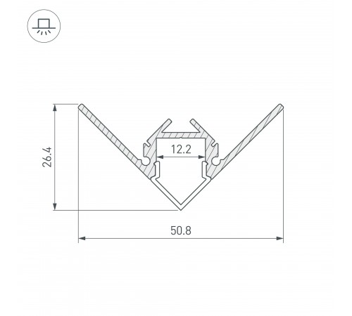 Профиль Arlight 023897 ARH-DECORE-S12-EXT-F-2000 ANOD внешний
