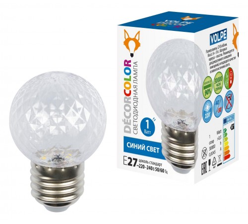 Лампа светодиодная Volpe UL-00010066 DECOR COLOR