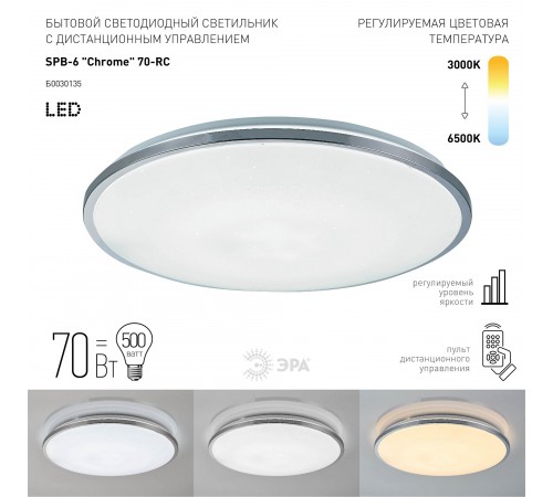 Накладной светильник Эра SPB-6-70-RC Chrome Классик